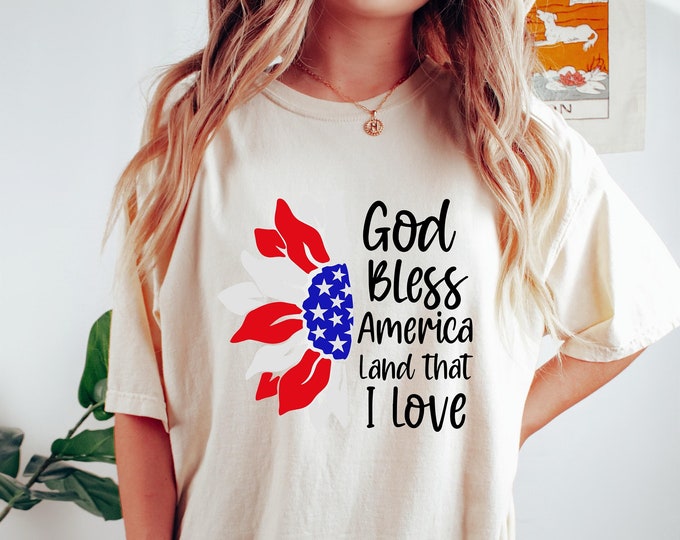 God Bless America Shirt, Land That I Love Shirt, Retro America Shirt, Patriotic Shirt, Fourth of July Shirt, Freedom Shirt, Memorial Day Tee
