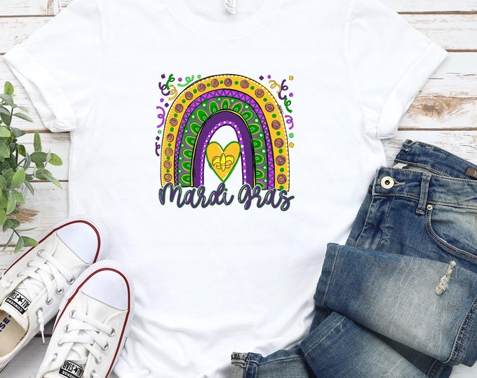 Rainbow Mardi Gras Shirt Women Nola Shirt, Mardi Gras Carnival Lover Hoodie, Parade Shirt, Vintage Mardi Gras Sweatshirt, Fat Tuesday Shirt