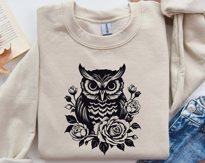 Owl Shirt Wildflower Tshirt Cottagecore Witchy Tee Aesthetic Motivation Gift Painter Artist Self Employed Women Adult Mushroom Shirt Bird