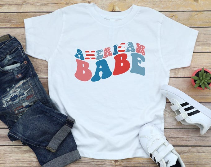 American Babe Shirt, 4th of July Shirt, American Kids Shirt, Babe Shirt