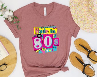 Retro 'Made in the 80s' Graphic Tee: Neon Vintage Vibes