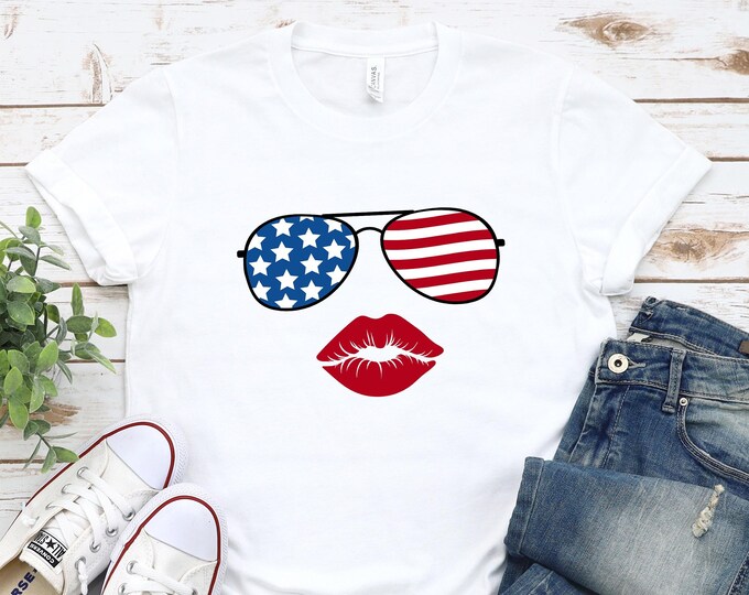America Sunglasses Shirt, Merica T-shirt, Independence Day Gift, Merica Glasses Shirt, USA Kids T-shirt, America Freedom Tee, New Sunglasses