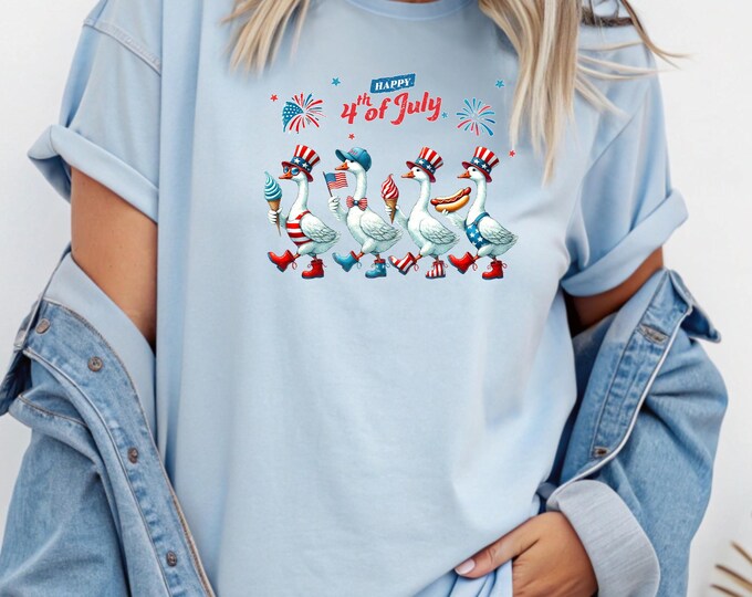 Happy 4th Of July Ducks Shirt, Independence Day Tee, American Goose Sweatshirt, Patriotic USA Flag T-Shirt, Funny Fourth Of July Duck Shirt