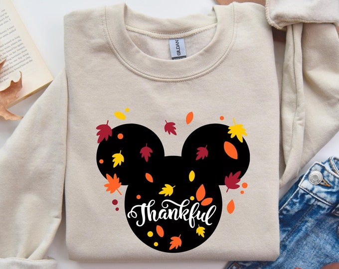 Happy Thanksgiving Shirt,Mickey And Minnie Shirt, Mickey Minnie Matching Shirt, Thankful Women Shirt, Disney Thanksgiving Shirt and Sweater