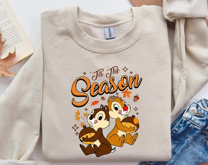Tis The Season Sweatshirt, Cute Squirrel Sweatshirt, Cute Halloween Shirt, Halloween Style Apparel Shirt, Gift For Friends Halloween Shirt
