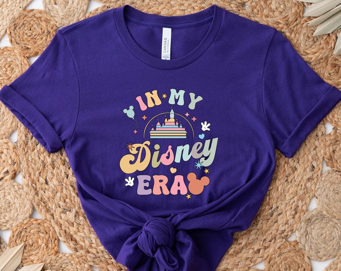 In My Disney Era Tee for Disneyland & Disney World Trip, Colorful Vacation Shirt, In My Disney Era Shirt, Disney Trip shırt, Travel Shirt
