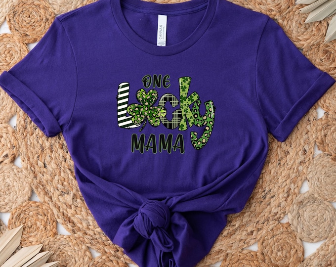 One Lucky Mama St. Patrick's Day Sweatshirt - Shamrock, Plaid & Leopard Print Design - Perfect for Festive Celebrations, Gift For Mama Shirt