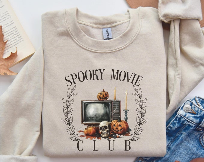 Spooky Movie Club Halloween Shirt And Sweatshirt, Halloween Gift Shirt, Gift For Women Shirt, Funny Halloween Shirt, Spooky Movie Club Shirt