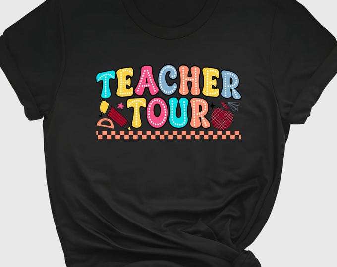 Retro Teacher Shirt, ABCD Teacher Tour T-shirt, Back To School Tee, End of Year Crewneck, Teacher Gift Shirt, Kindergarten Teacher Tee
