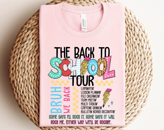 Fun Back to School Tour Shirt for Teachers - Colorful School Supply Tee - Perfect Teacher Gift - Comfy Teaching Apparel - School Year Shirt