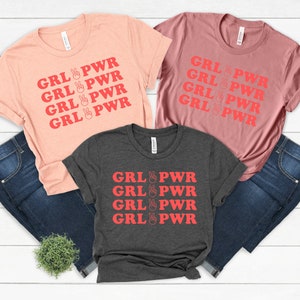 Grl Pwr Girl Power Pocket T-Shirt Cute Feminist Liberal Grl Pwr Girl Power Pocket T-Shirt Cute Feminist Liberal