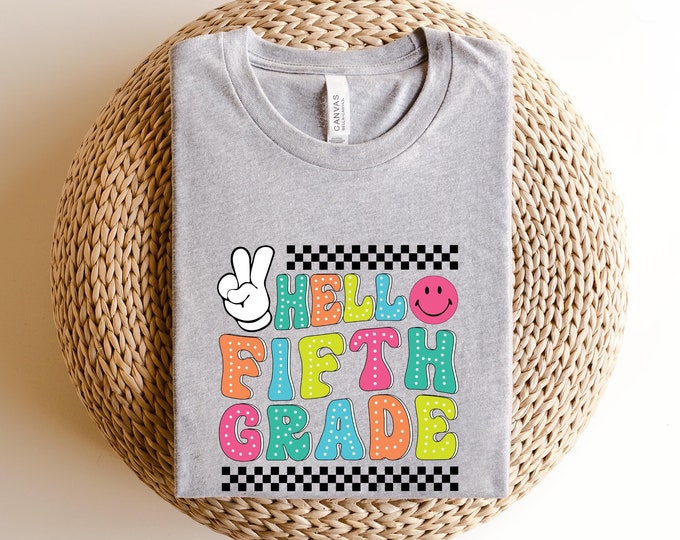 Hello Fifth Grade Shirt, Back To School Shirt, Fine School Shirt, First Day Of School Baseball Tee - Fifth Grade Shirt - Fourth Grade Gift
