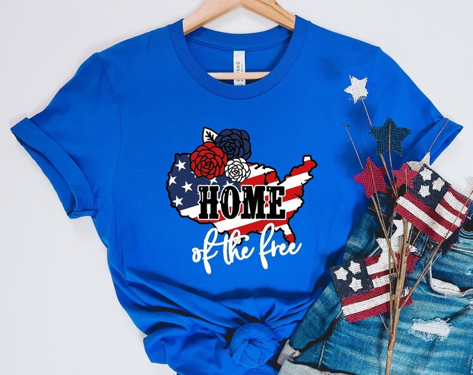 Home Of The Life Shirt, USA Flag Flower Tee,4th Of July Flag Graphic T-Shirt,America Sunflower Shirt, Independence Shirt, Home Of The Life