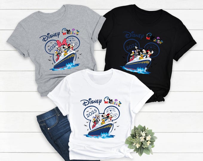 Disney Cruise 2025 Shirt, Family Vacation Matching Tees, Mickey Minnie Cruise Outfit, Nautical Disney Trip Shirt, Group Cruise Shirts