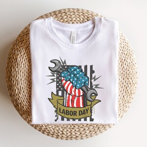 Labor Day Shirt: Patriotic American Flag Tee, Laborer Gift image 4