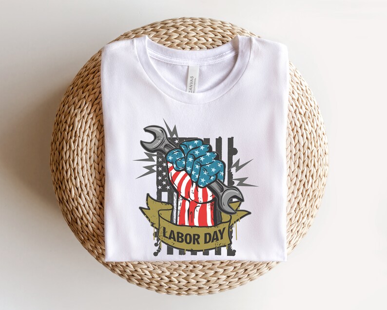 Labor Day Shirt: Patriotic American Flag Tee, Laborer Gift image 4
