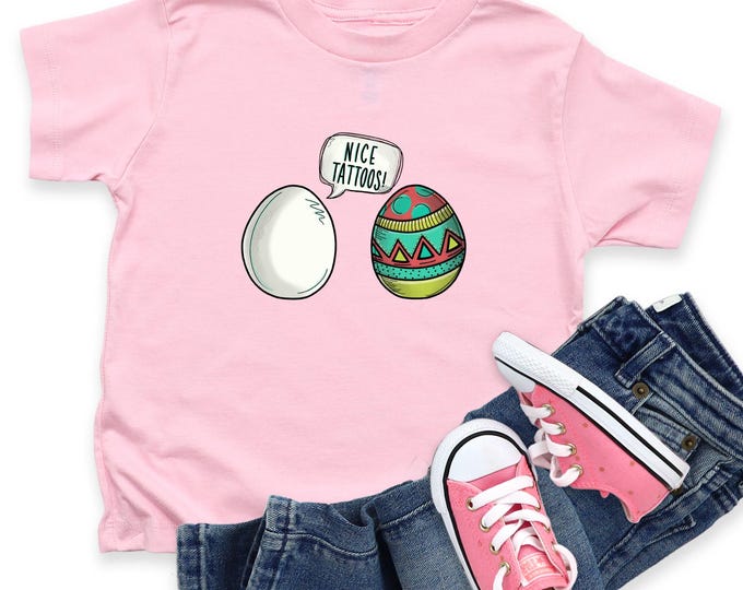 Funny Easter Shirt Kids, Cute Egg Pun Tee, Nice Tattoos Graphic Tee, Spring Toddler Outfit, Easter Egg T-Shirt, Unisex Baby Easter Gift