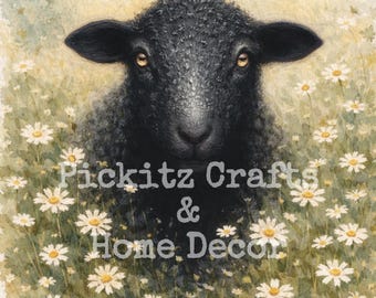 Black Sheep, Primitive Farmhouse, Instant Download, Printable, Sublimation Decoupage Cans Labels