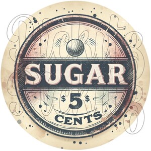 Small Sugar Label Primitive Sugar Labels, Farmhouse Can Labels (digital Download) - Etsy