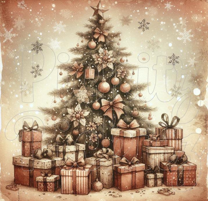 Christmas Tree, Farmhouse, Instant Download, Printable, Sublimation Decoupage Cans Labels