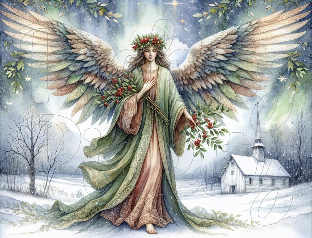 Christmas Angels and Chapels Bundle, 2 Styles, Farmhouse, Instant ...