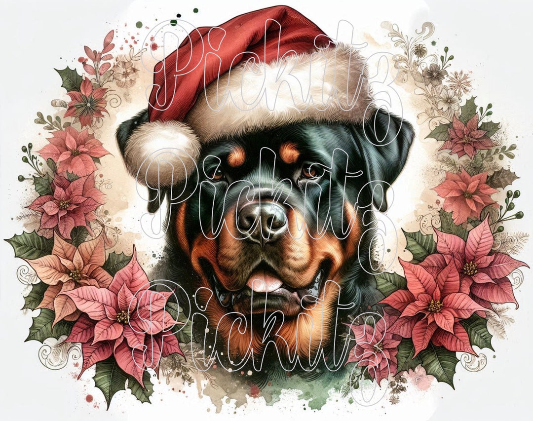 Rottweiler, Santa Hat, Christmas, Farmhouse, Instant Download ...