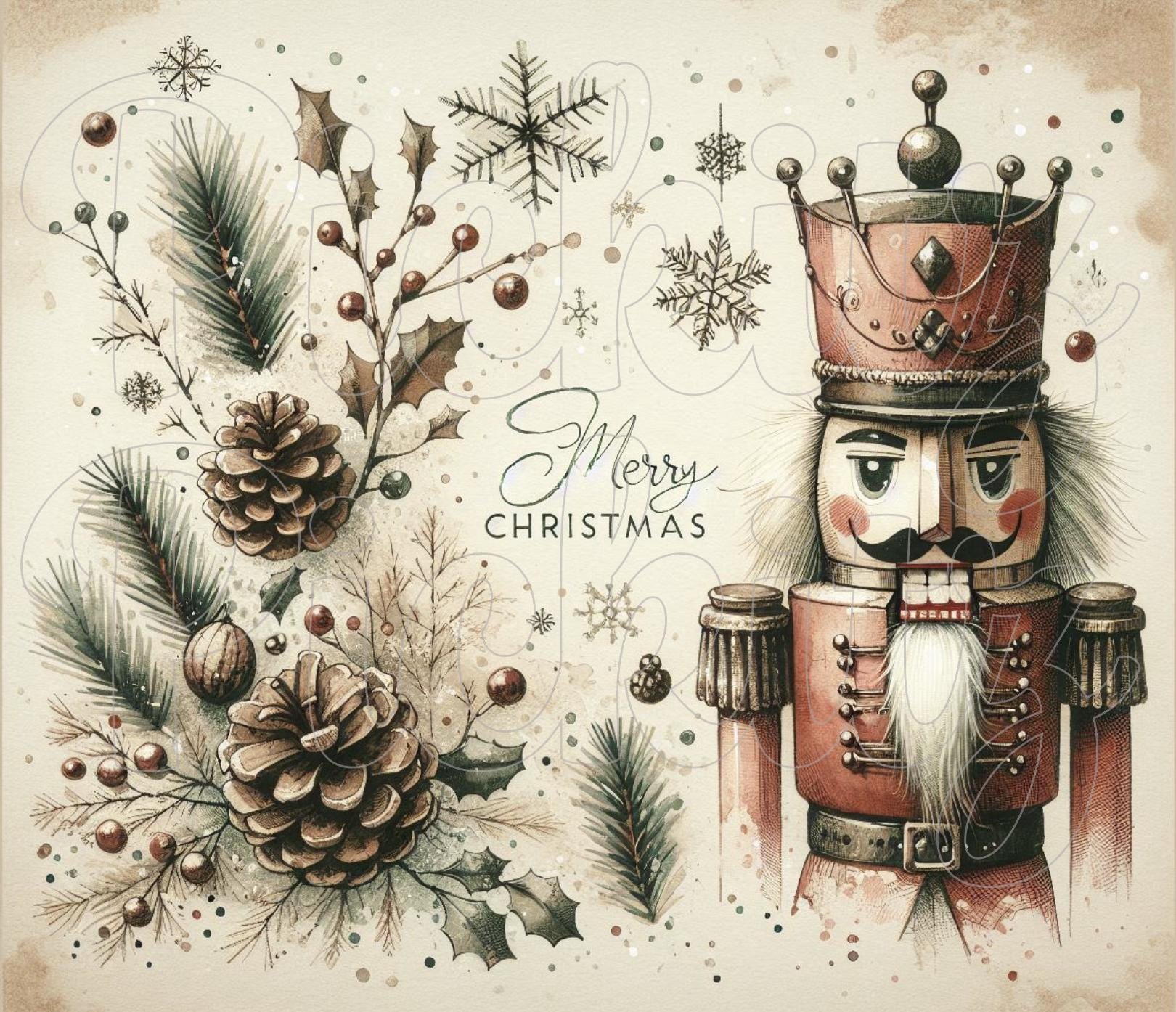 Nutcracker Bundle, 4 Styles, Farmhouse, Instant Download, Printable, Sublimation Decoupage Cans Labels