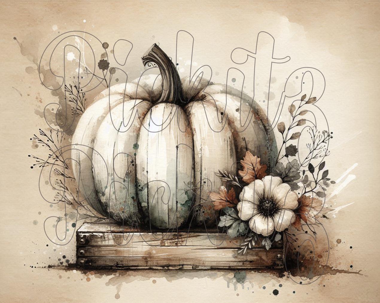 Weiß Kürbisse Bundle, 4 Styles, einfaches Bauernhaus, sofortiger Download, bedruckbar, Decoupage Dosenetiketten