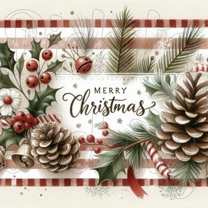 Christmas Scene, Farmhouse, Instant Download, Printable, Sublimation Decoupage Cans Labels