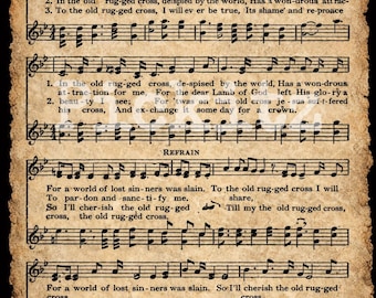 Hymns Bundle, 3 Styles, Primitive Farmhouse, Instant Download, Printable 8x8, Sublimation Decoupage Cans Labels
