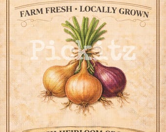Vegetable Labels, 4 Styles Primitive Farmhouse, Instant Download, Printable 8x8, Sublimation Decoupage Cans Labels