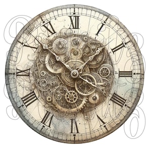 Quadranti dell'orologio, pacchetto, 3 stili, 8 x 8 pollici Primitive Farmhouse, download immediato, stampabile, etichette per lattine per decoupage a sublimazione