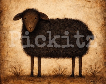 Primitive Sheep, Primitive Farmhouse, Instant Download, Printable, Sublimation Decoupage Cans Labels