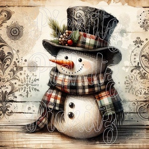 Pacchetto pupazzo di neve, 4 stili, fattoria, download istantaneo, stampabile, decoupage per sublimazione, etichette per lattine