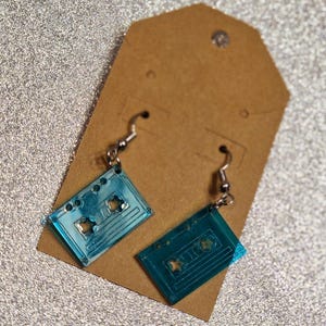 Neon Nostalgia Drops, Cassette Tape Inspired Earrings!