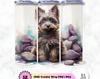 Cairn Terrier Tumbler Design: 20 Oz Skinny Tumbler Wrap (Digital File)
