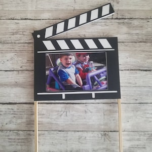 Clapper Board Picture Frame Cake Topper| Night at the movies Photo Frame | movie night party Picture Frame| Cake Decoration