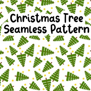Árboles de Navidad y estrellas dibujados a mano Patrones sin costuras / Descargas instantáneas de patrones de Navidad / Navidad DIY