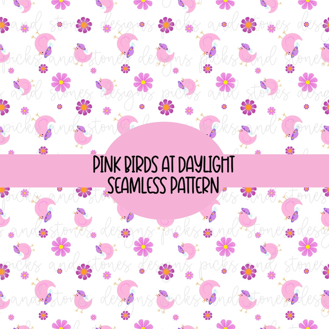 Pink Bird Pattern Pink Birds on a White Background Seamless Pattern |pink Birds Surface ...