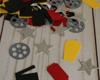 Confettis Soirée cinéma| Mini-découpes pour soirée de remise des prix| Confettis de fête (100 pièces)