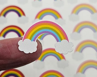 Rainbow with or without Fluffy White Clouds Stickers| Journal Stickers| Planner Stickers| Handdrawn Stickers