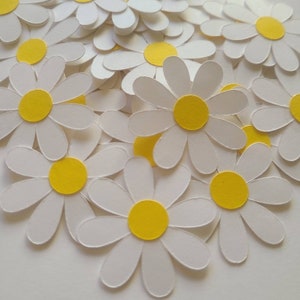 Confettis fantaisie marguerite blanche double face | Confettis de fleurs| Grand jeté de table (50 pièces)