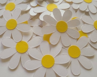 Wedding Daisy flower confetti table decorations crafts card Lemon yellow 150 