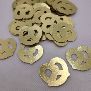 Gold Pretzel Confetti Pretzel Day Beer and Pretzels Football Party Pretzel Table Throw 75 pieces image 2