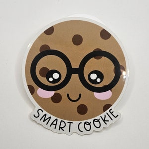 Smart Cookie Glasses Face Vinyl Sticker Teacher Vinyl Sticker Baking Sticker image 1