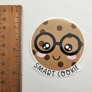 Smart Cookie Glasses Face Vinyl Sticker Teacher Vinyl Sticker Baking Sticker image 2