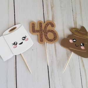 Holy Crap You&#39;re Old Cupcake Toppers| Unique Birthday Party |Adult Birthday Party Decor| Over The Hill Party (set of 12)