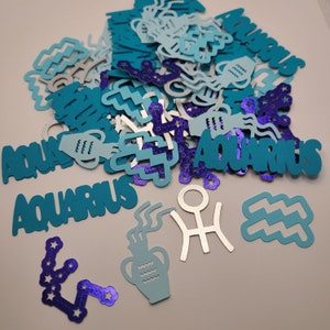 AQUARIUS Astrological Confetti| Zodiac Table Throw| Horoscope Birthday (100 pieces)
