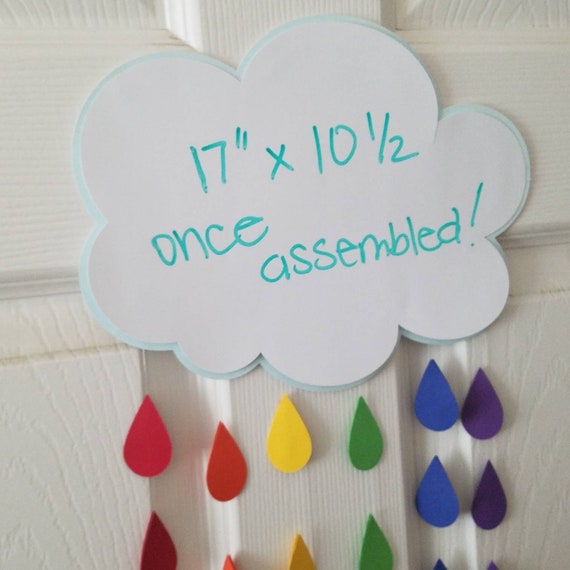 Dry-erase Rainbow Drops Cloud Room Decor Crafts for Kids Pre-teen Crafts  Teen Craft Homeschool Craft Kits Ready to Ship 