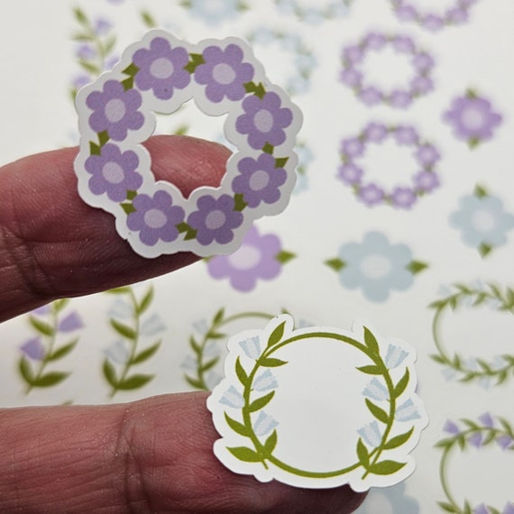Pastell Sticker Set Floral – 2 Bögen, 180x110 Mm, Handmade, Für Journal, Planer, Hochzeit